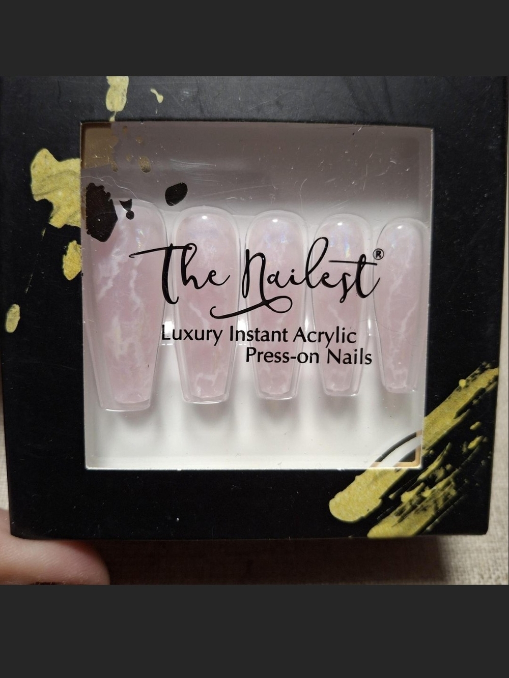 Luxury Instant Acrylic Press-On Nails – Pink Marble